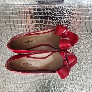 Valentino Patent Bow Kitten Heels